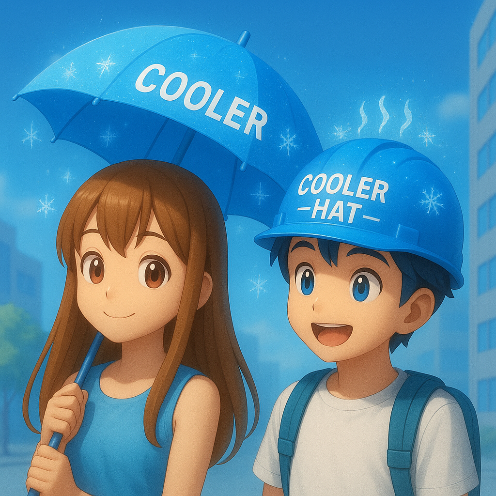 近未来の暑さ対策にクーラー日傘とクーラー帽子