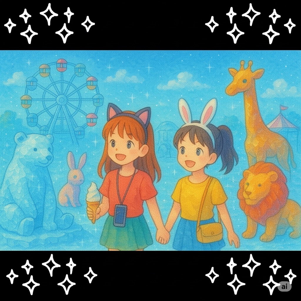 ひんやり！思い出チェキ〜氷の動物達のテーマパークで〜